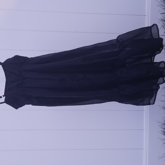 Wild Fable Women's Organza Midi Babydoll Dress, Black - Picture 6 of 16